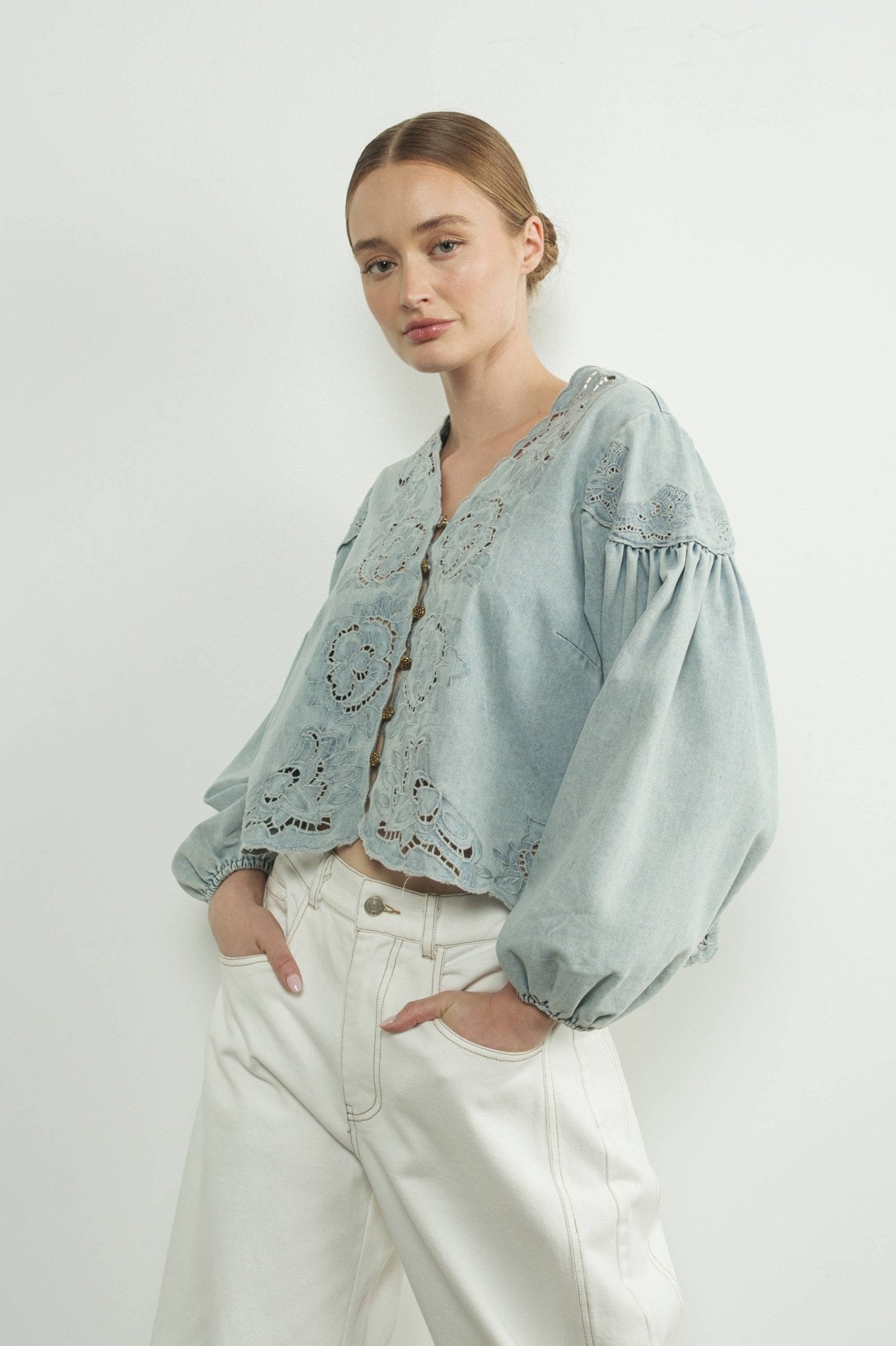 Alyssa Top - Denim - SPARROW