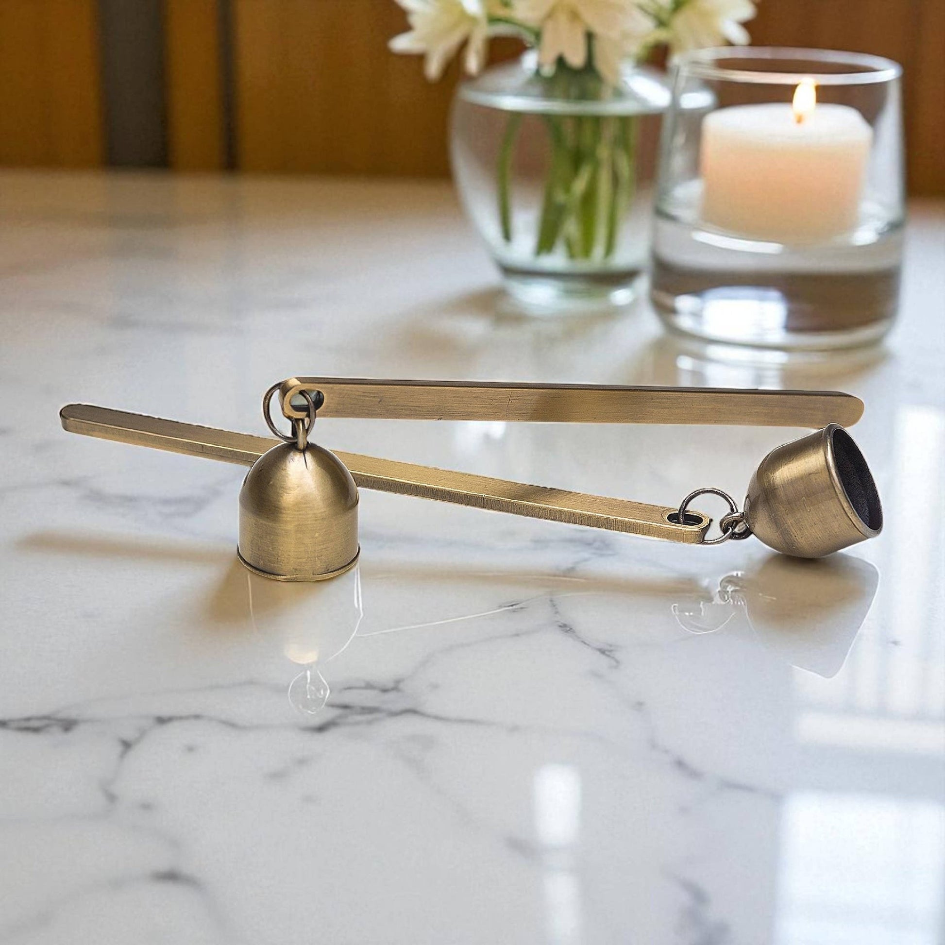 Antique Brass Bell Snuffer - SPARROW