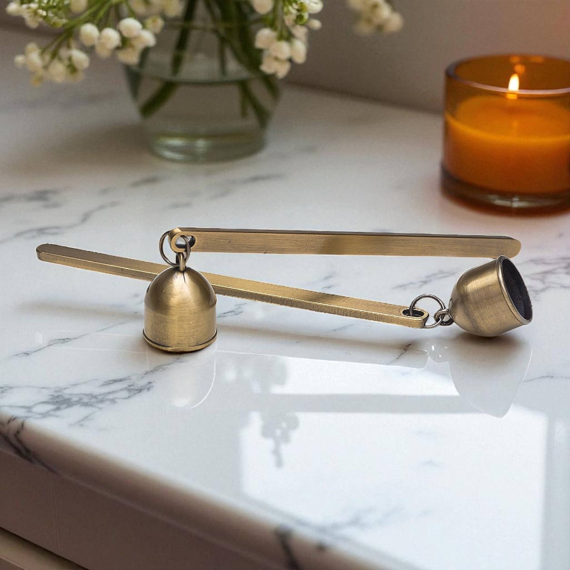 Antique Brass Bell Snuffer - SPARROW