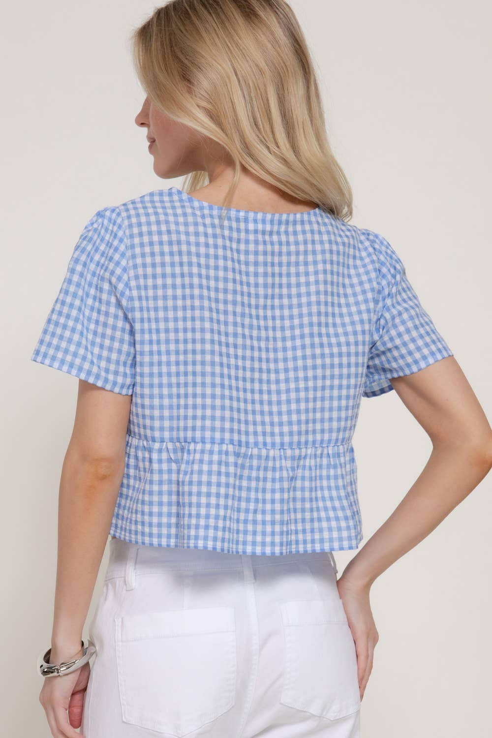 Ashley Tie Top - Blue - SPARROW