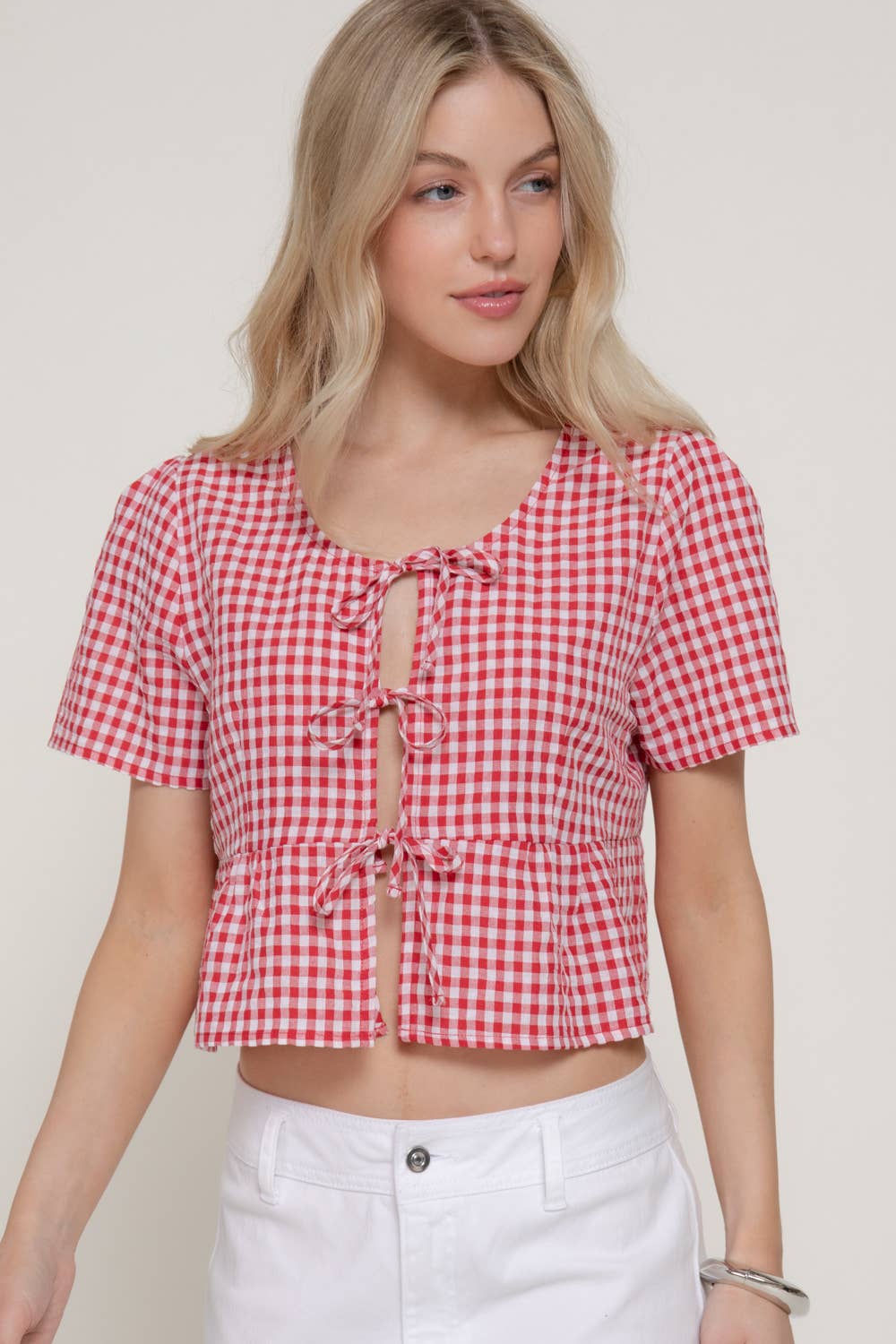 Ashley Tie Top - Red - SPARROW