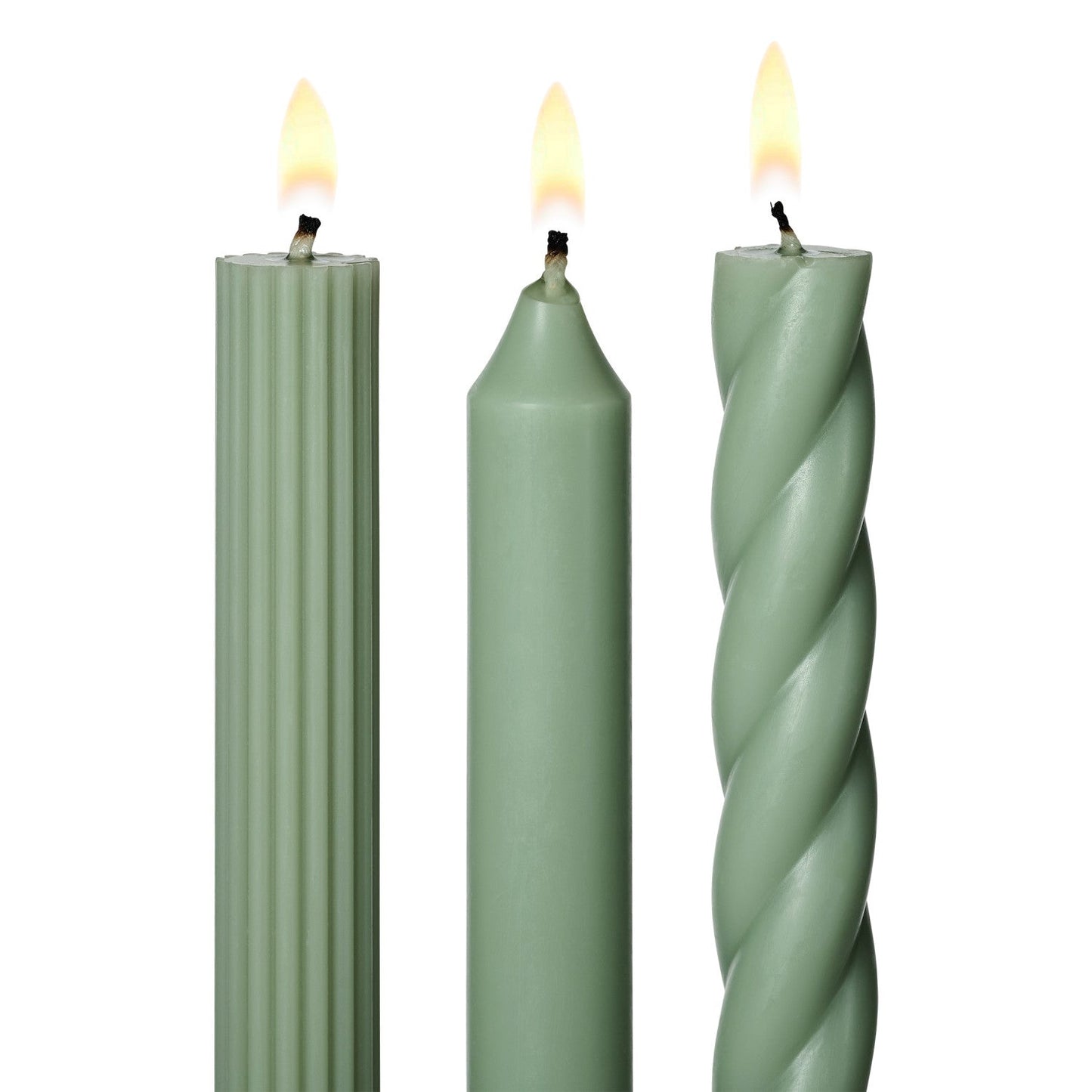 Assorted Candle Tapers 3 - Pack - Green - SPARROW