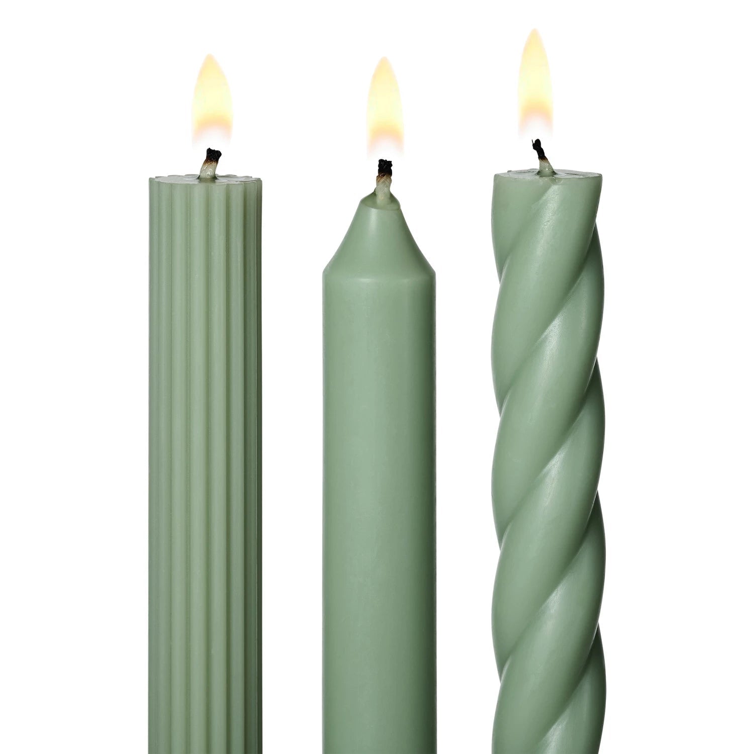 Assorted Candle Tapers 3 - Pack - Sage Green - SPARROW