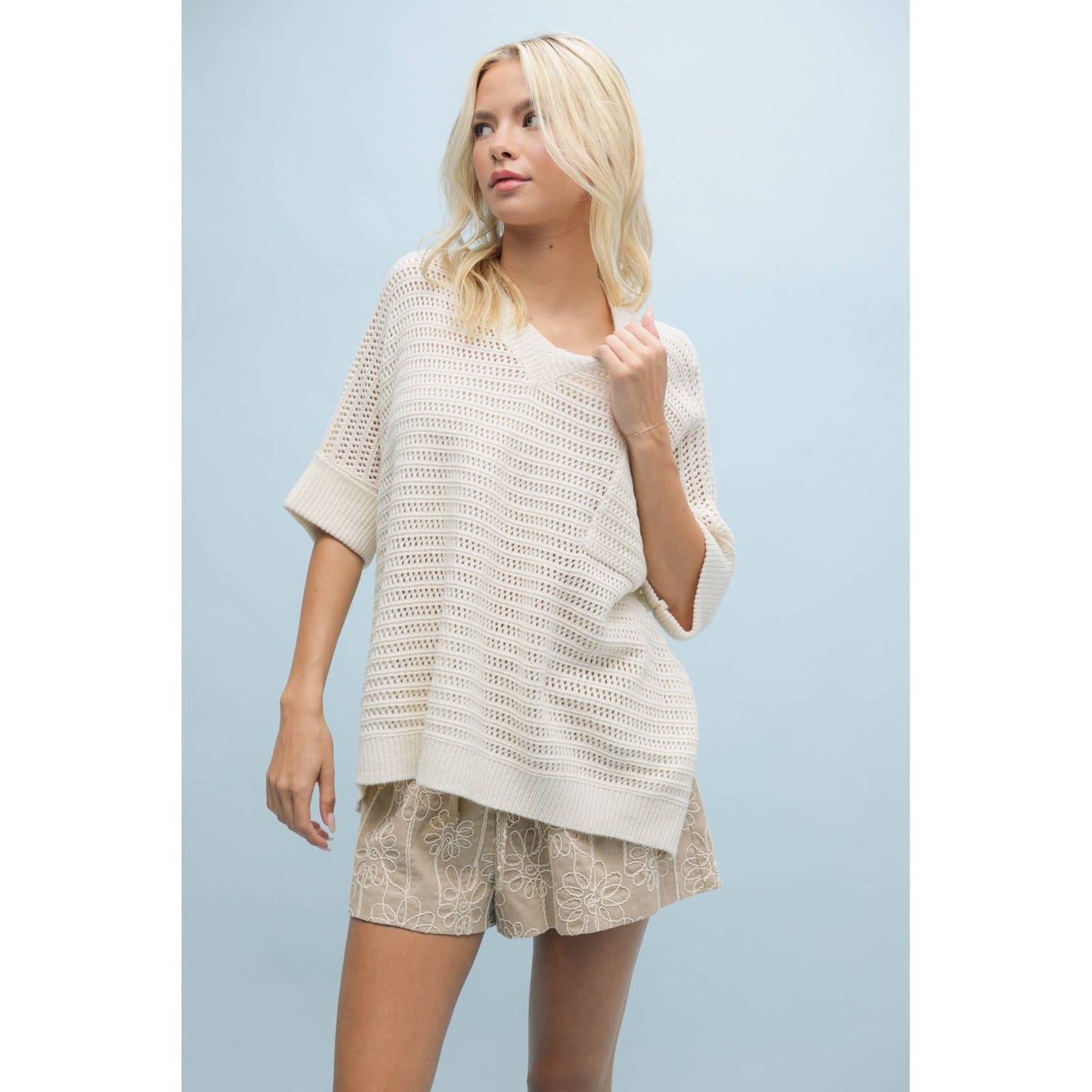 Ava Knit Top - Cream - SPARROW