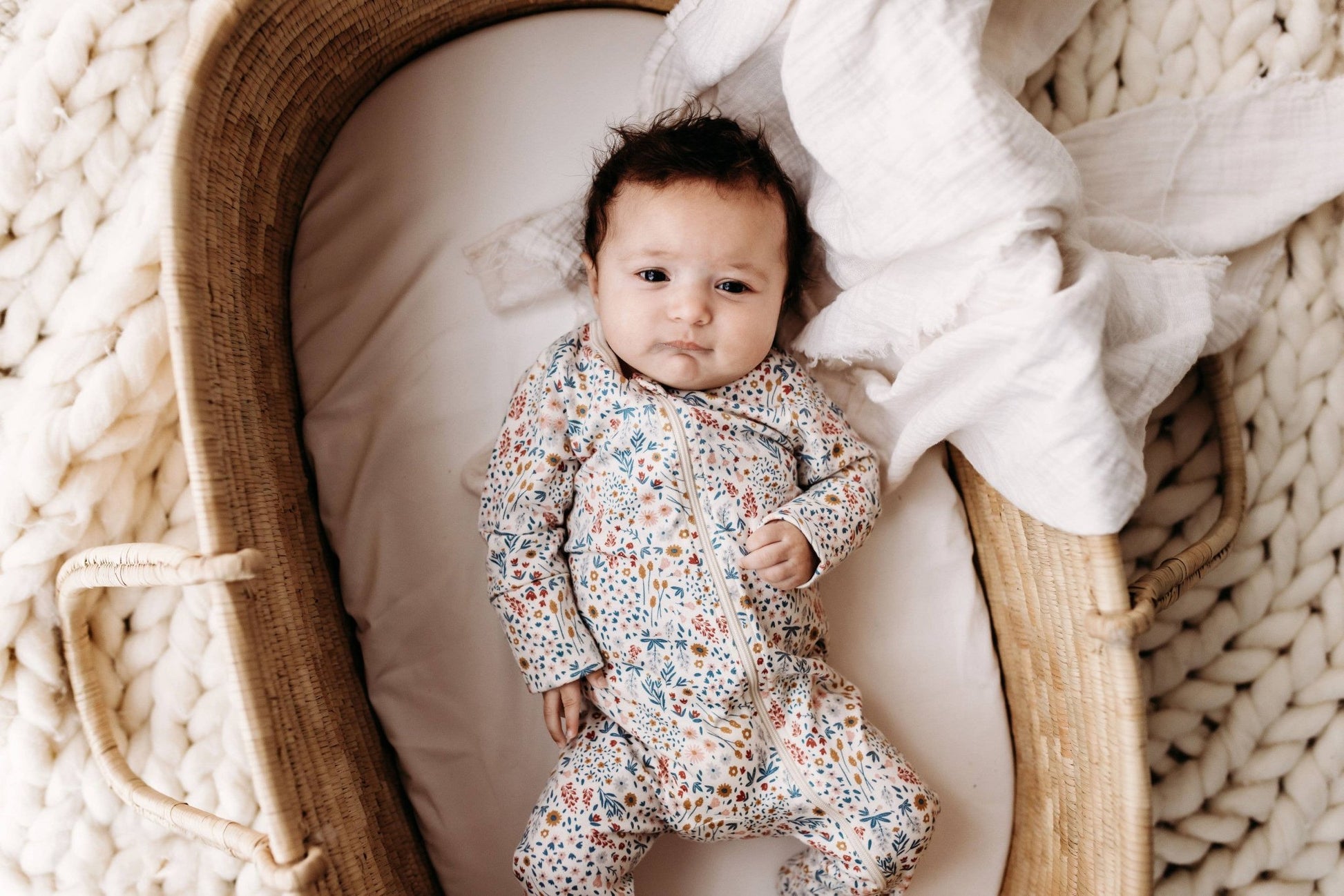 Baby Footed Zip Romper - Mountain Meadow - SPARROW