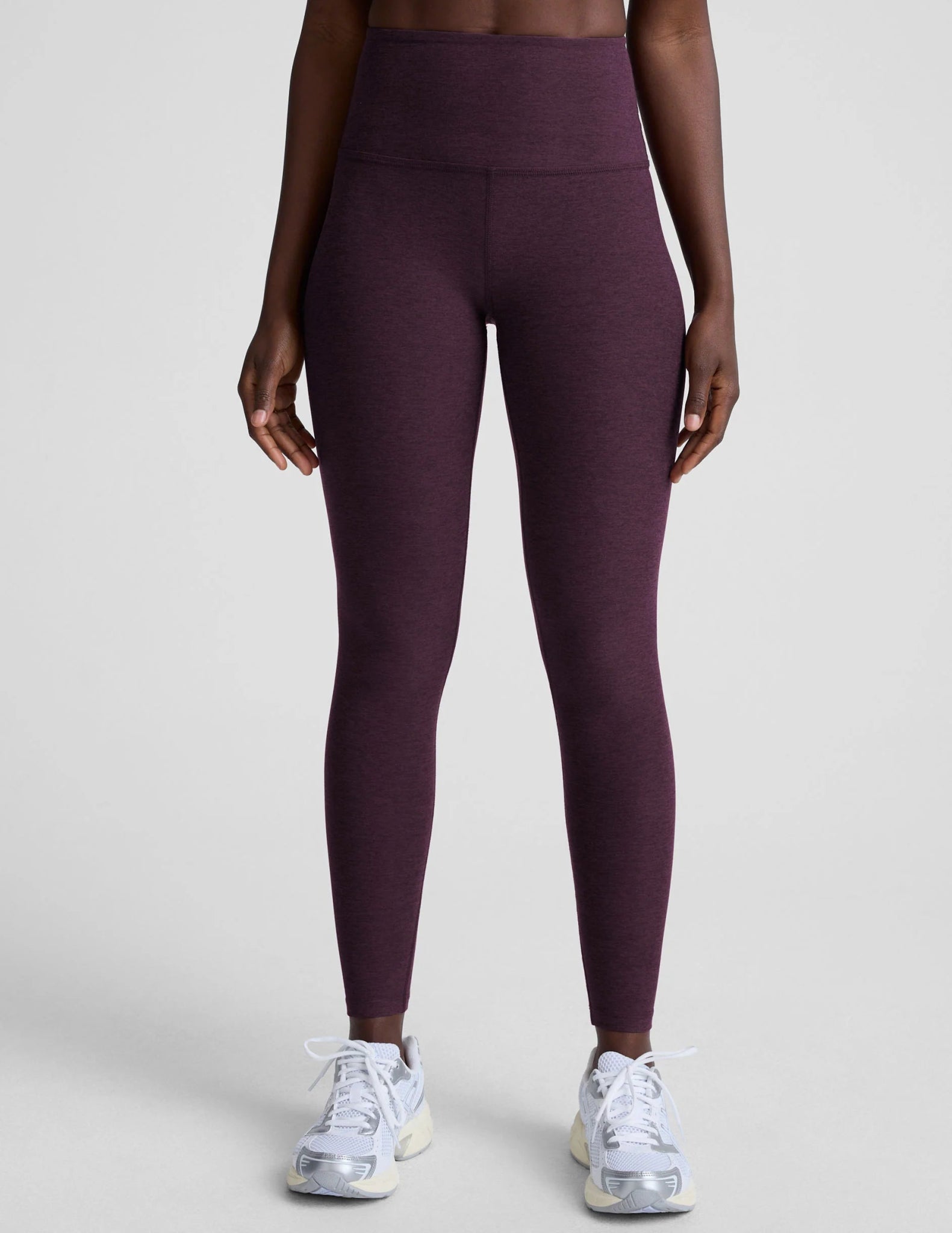 Beyond Yoga Spacedye Caught In The Midi High Waisted Legging - Eggplant Purple Heather - SPARROW