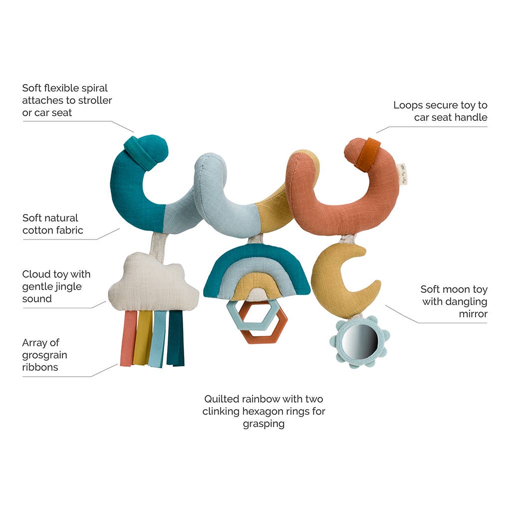 Bitzy Bespoke Itzy Bitzy Spiral Car Seat Activity Toy: Rainbow - SPARROW