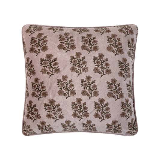 Block Print Vel Lilac Flower Pillow - SPARROW