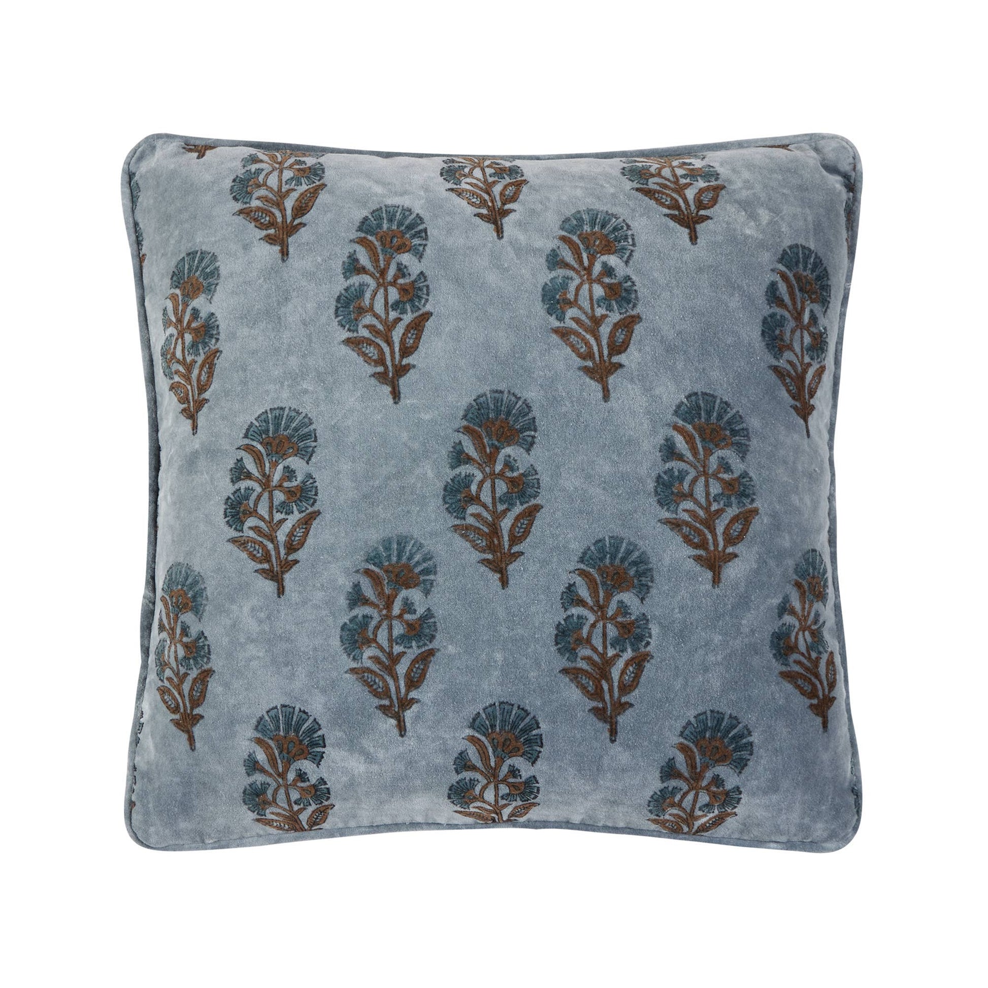 Block Print Vel Mughal Flower Pillow - SPARROW