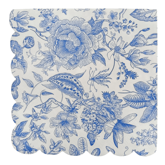 Blue Delft Foil Cocktail Napkins - SPARROW