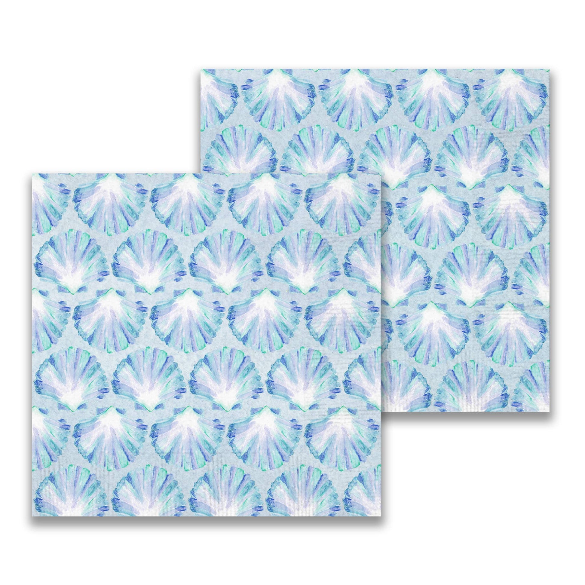 Blue Scallop Shells Cocktail Napkin - SPARROW