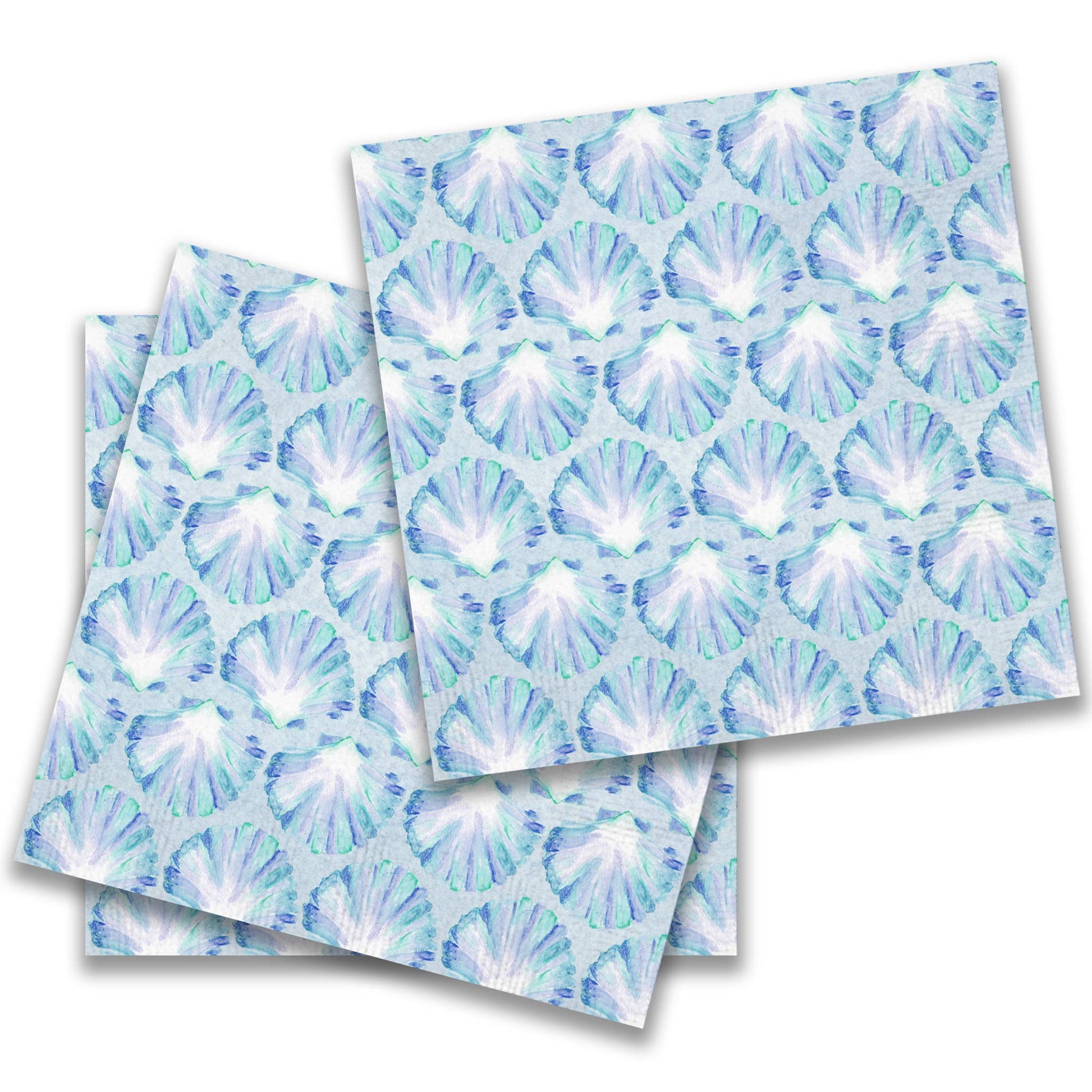 Blue Scallop Shells Cocktail Napkin - SPARROW