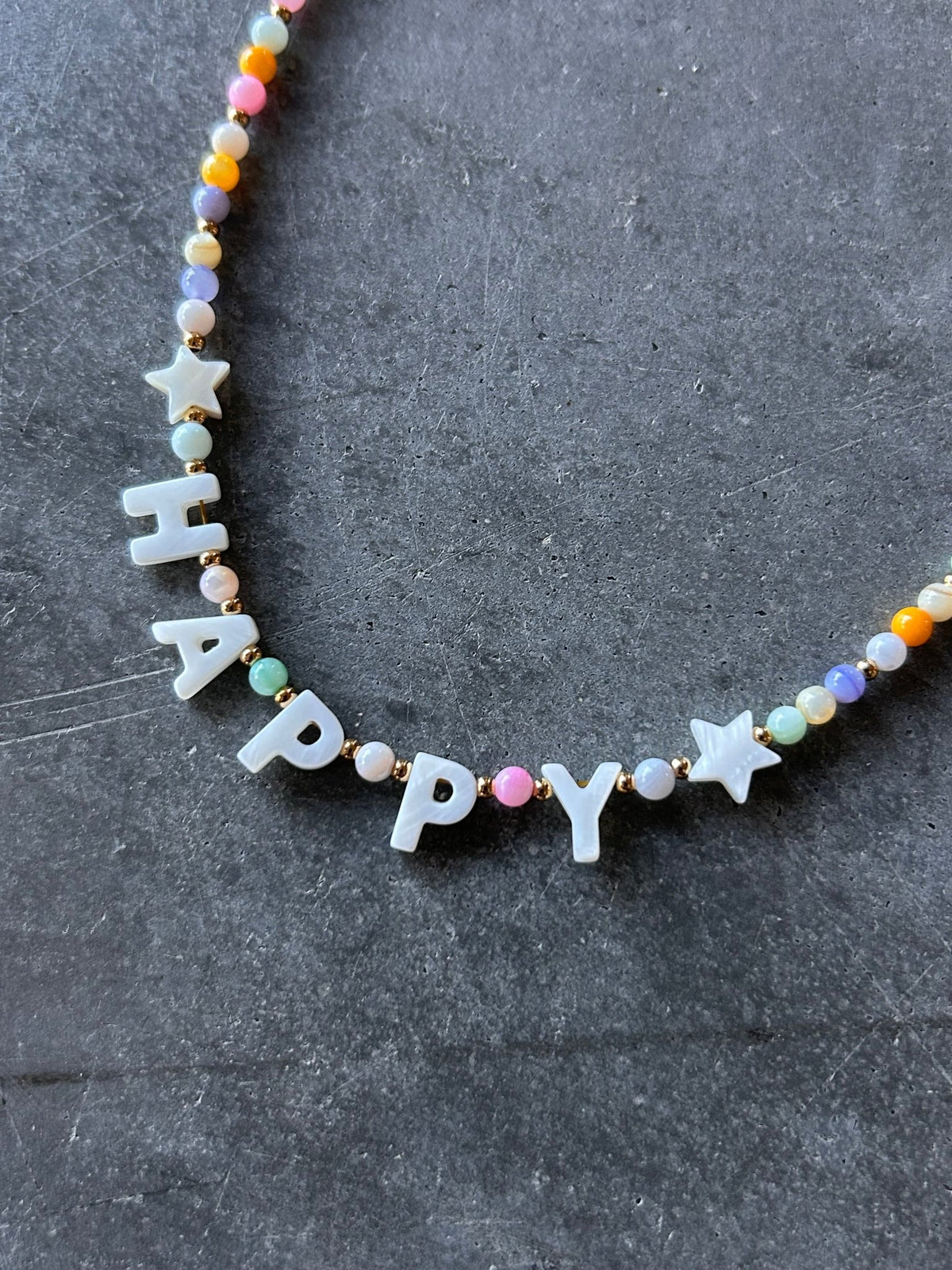 Bonne Mere HAPPY Beaded Necklace - Child Size - SPARROW