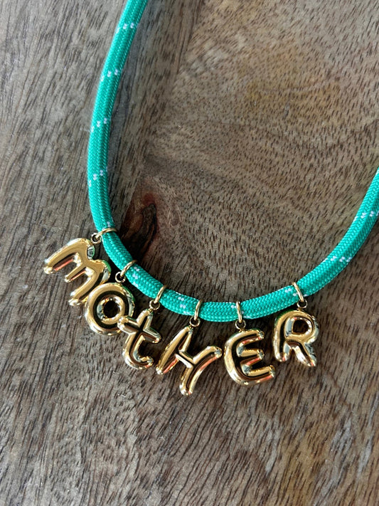 Bonne Mere MOTHER Rope Necklace - Green - SPARROW