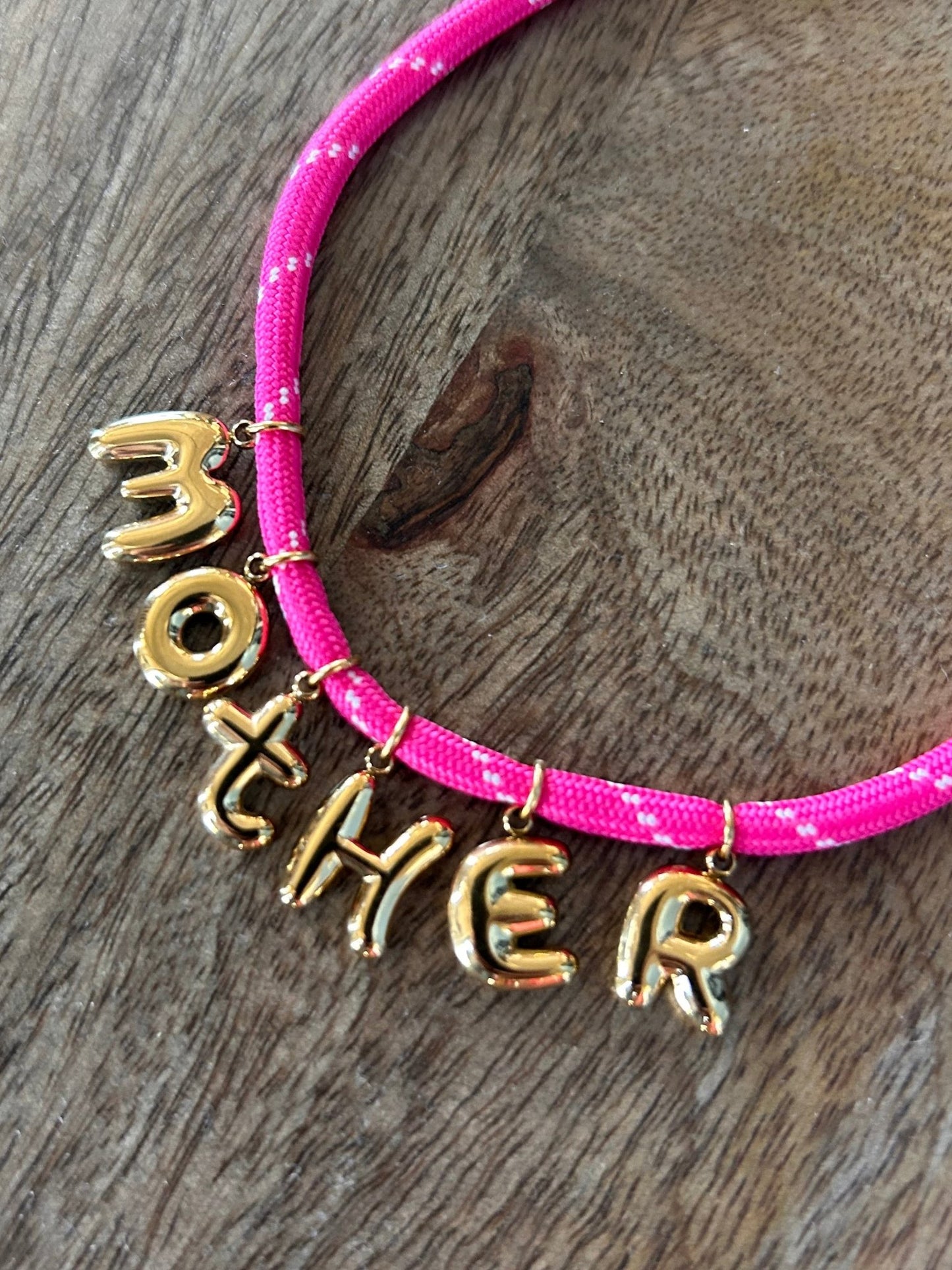 Bonne Mere MOTHER Rope Necklace - Magenta Pink - SPARROW