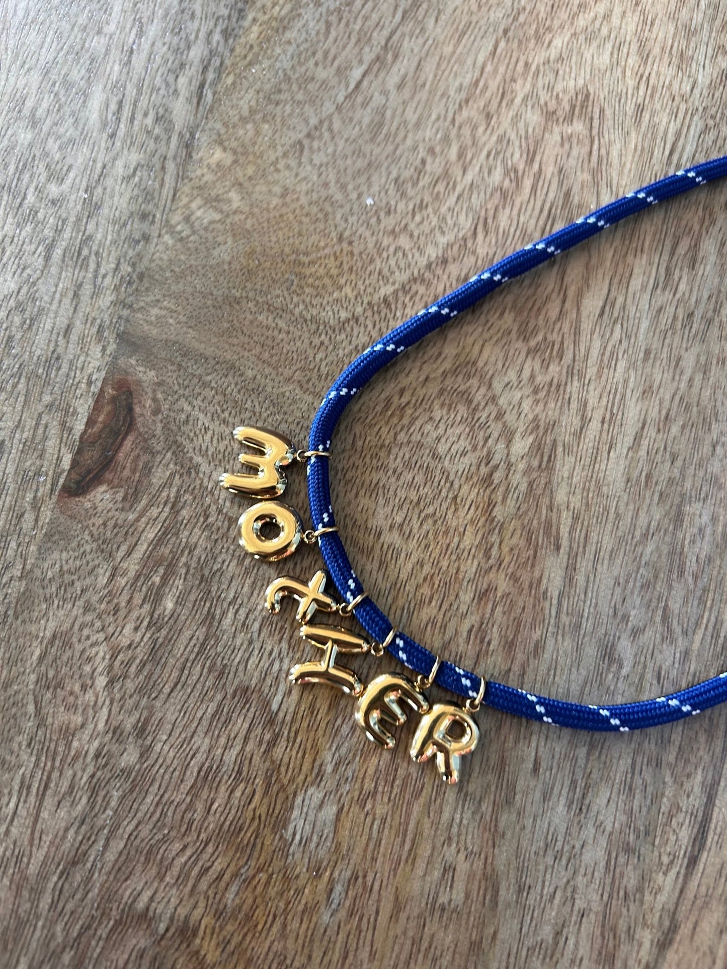 Bonne Mere MOTHER Rope Necklace - Navy - SPARROW