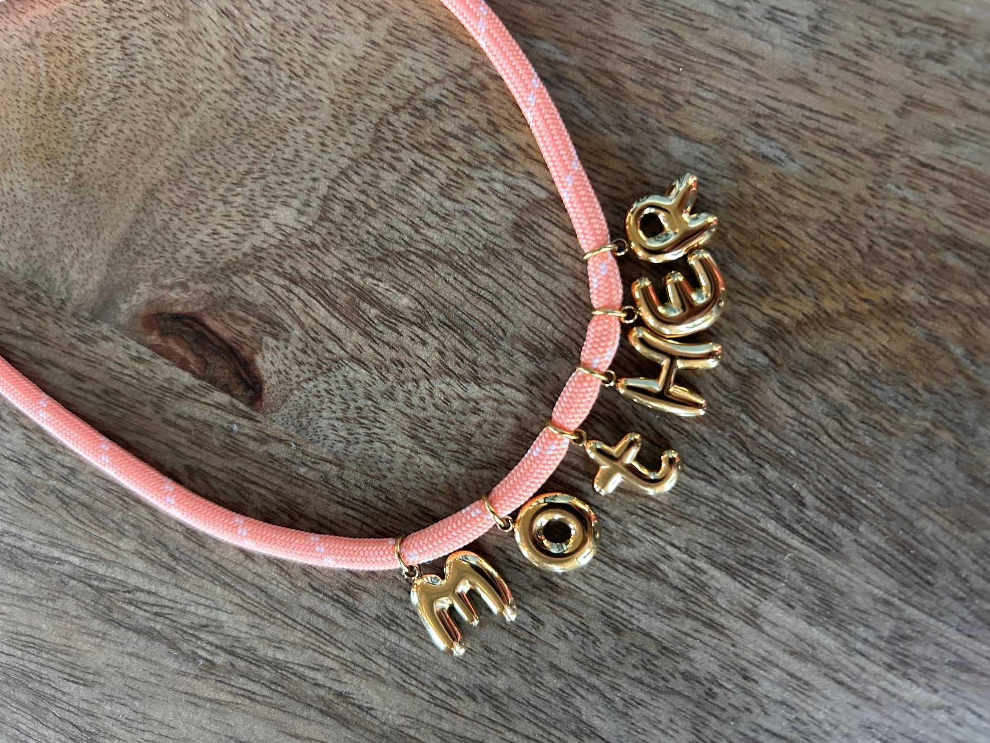 Bonne Mere MOTHER Rope Necklace - Peach - SPARROW