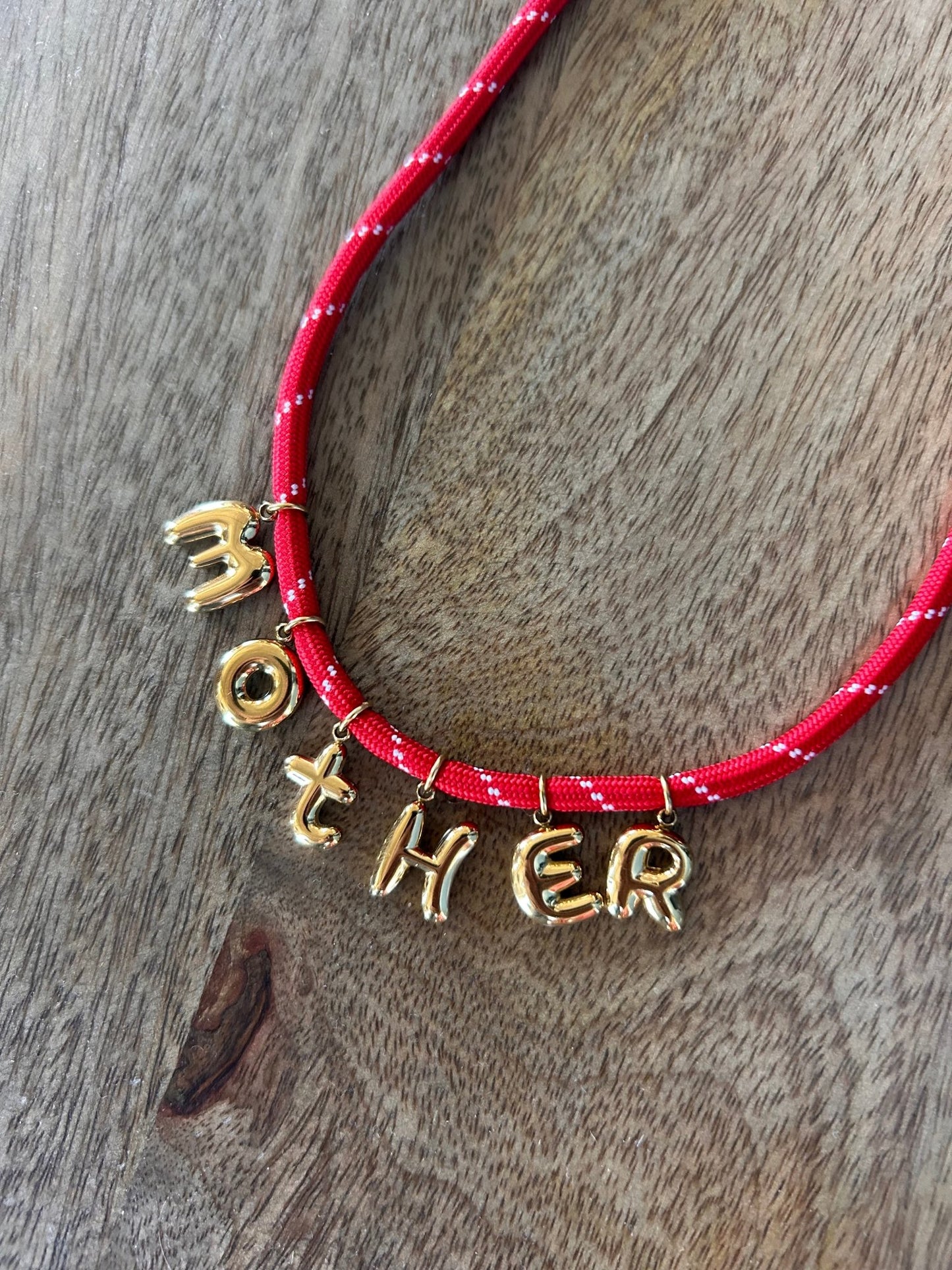 Bonne Mere MOTHER Rope Necklace - Red - SPARROW