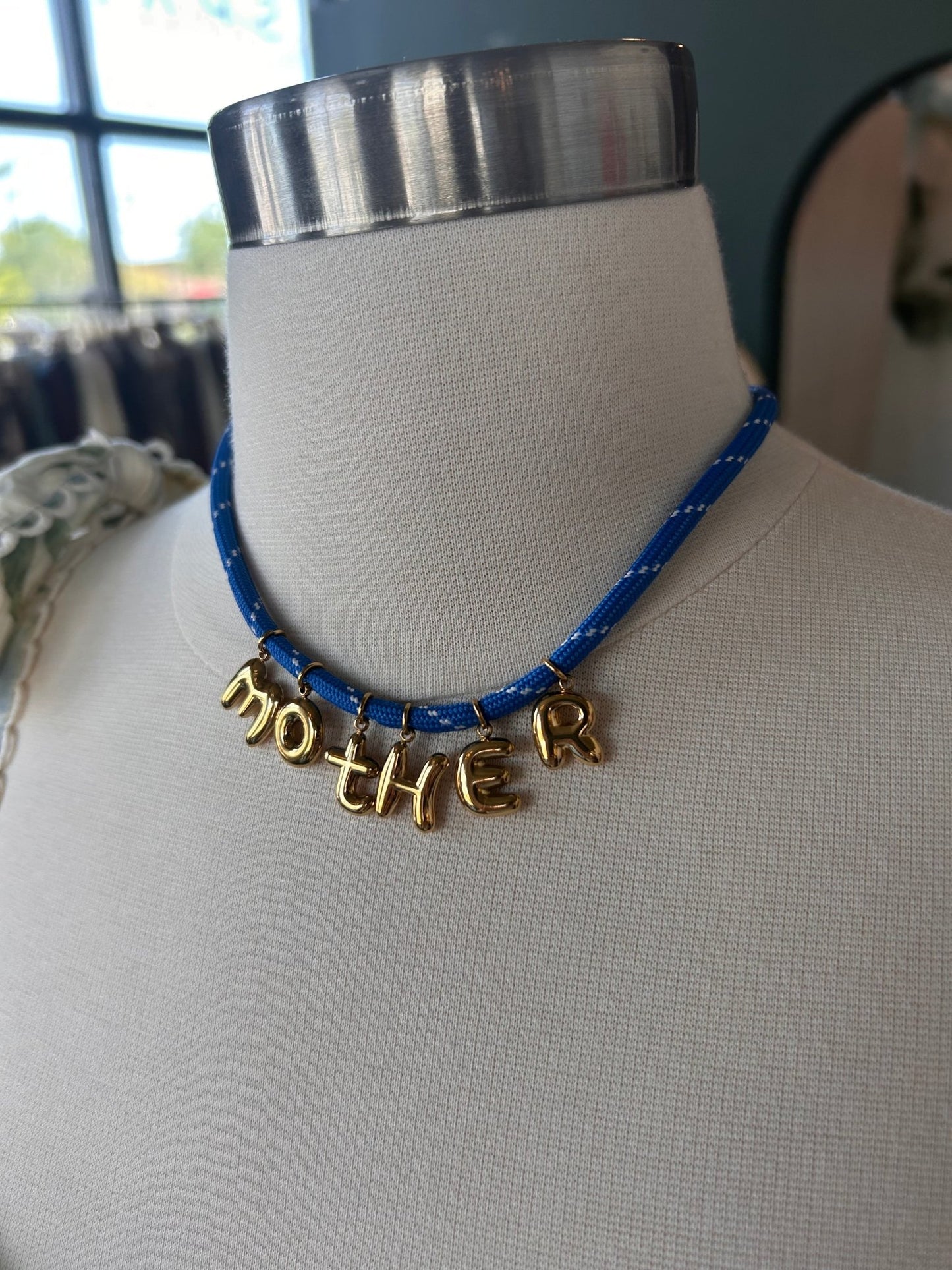 Bonne Mere MOTHER Rope Necklace - Royal Blue - SPARROW