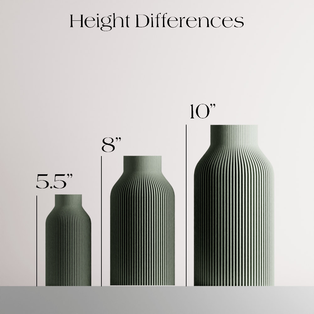 BOTTLE Vase | Modernized Pottery: Muted Green / 3 Piece Set - SPARROW