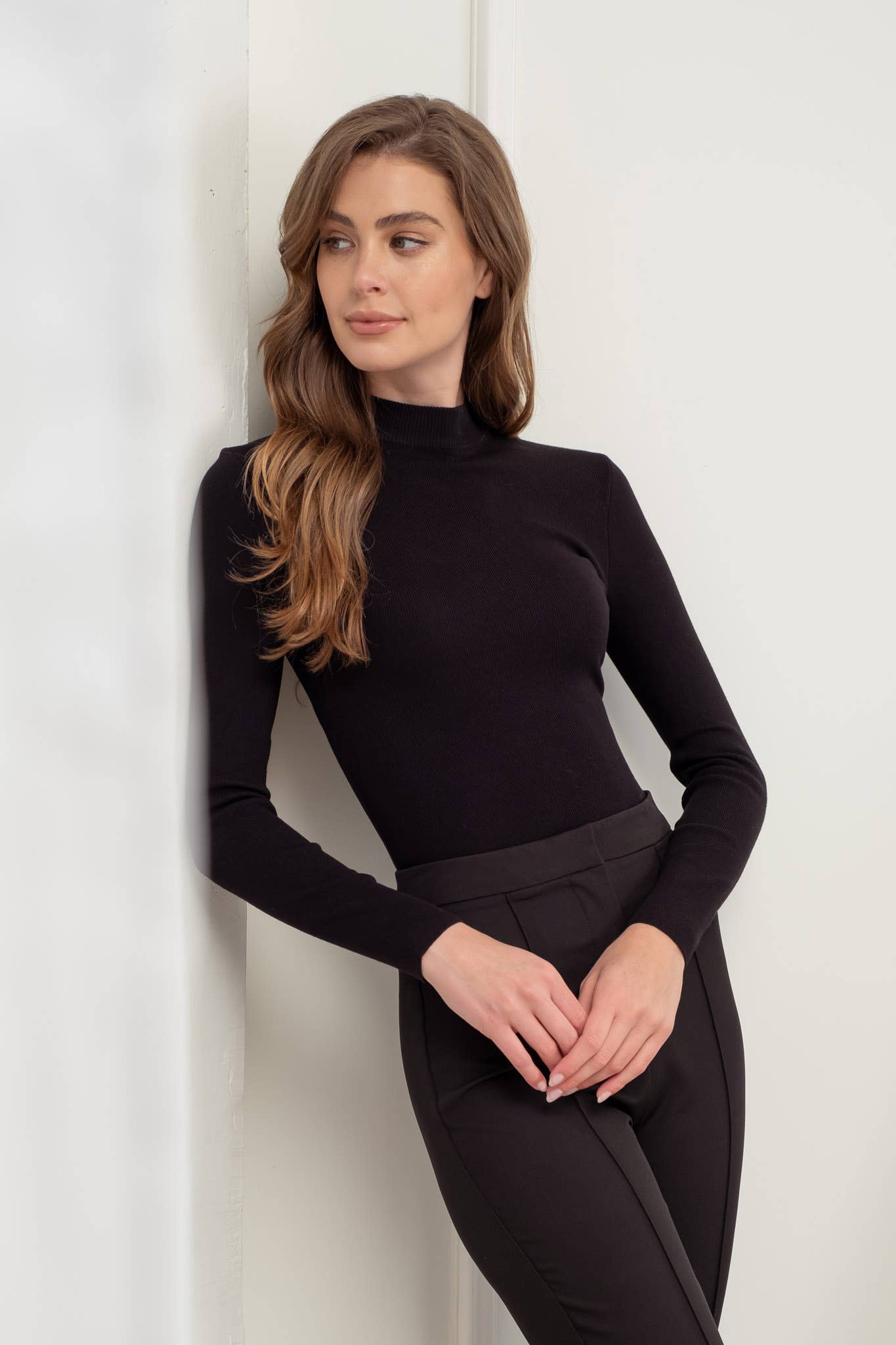 Erica Mock Neck Sweater - Black