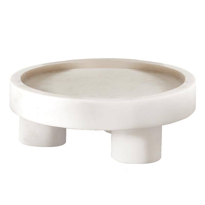 Marble Footed Tray - White