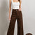 Candace Wide Leg Pants - Brown - SPARROW