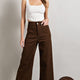 Candace Wide Leg Pants - Brown - SPARROW