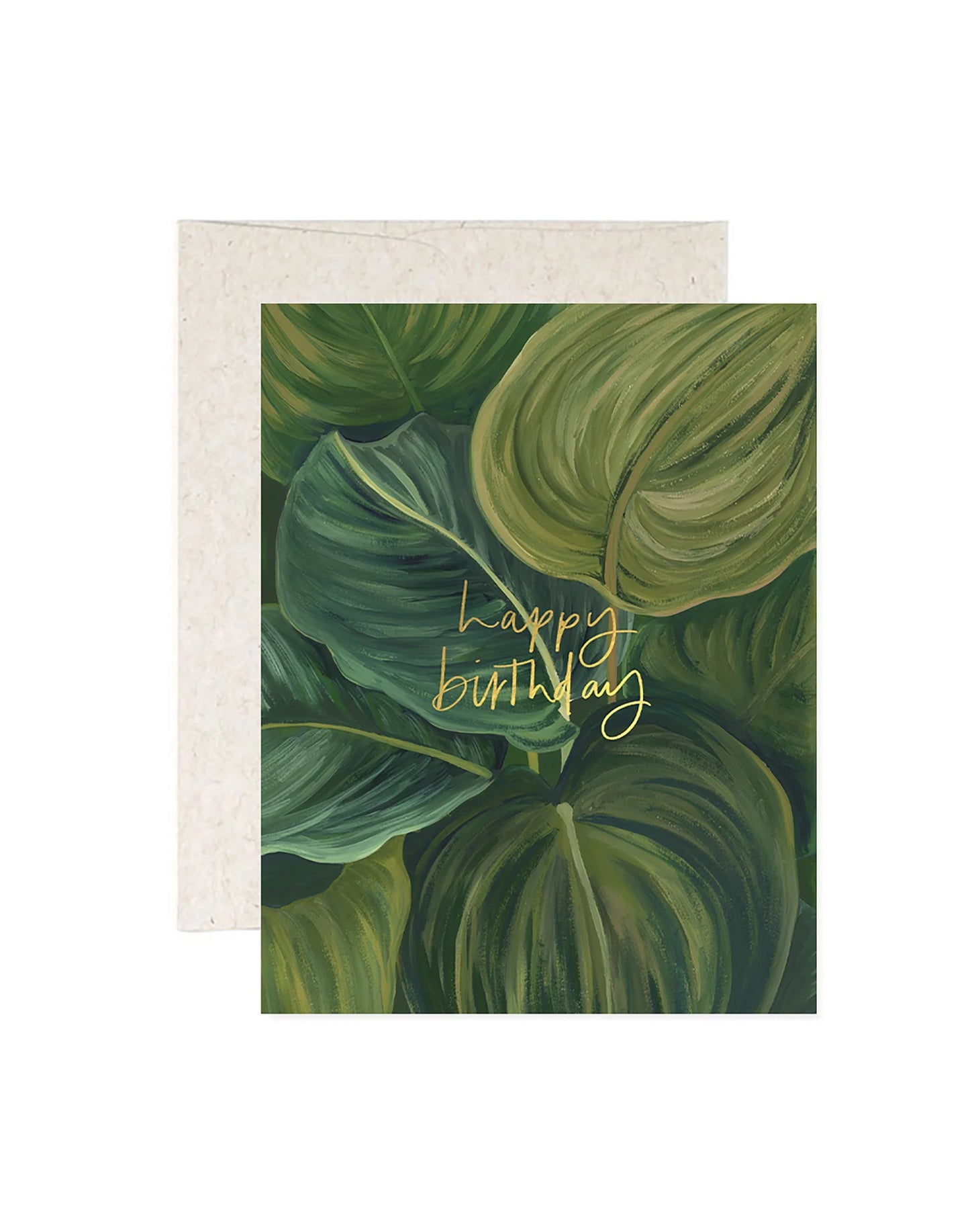 Green Leave Happy Birthday Greeting Card