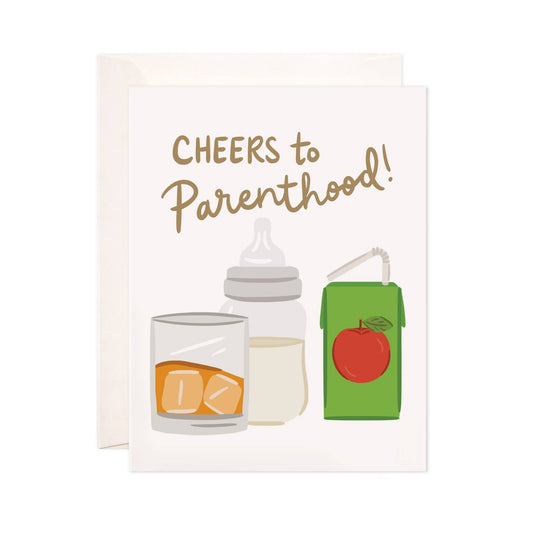 Cheers to Parenthood Greeting Card - New Baby Card - SPARROW