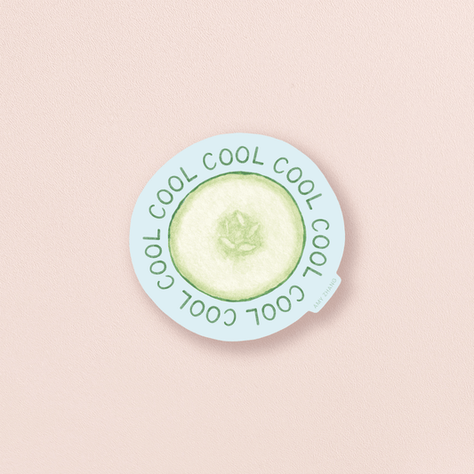 Cool As A Cucumber — Funny Spiraling Anxiety Sticker - SPARROW