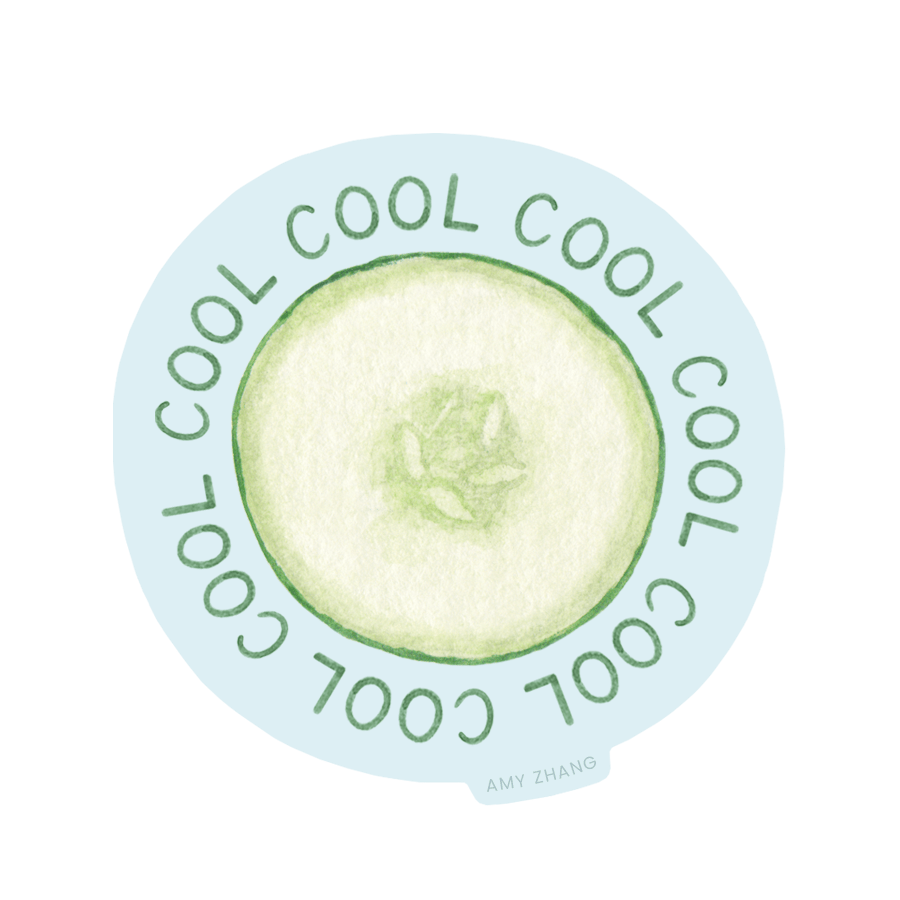 Cool As A Cucumber — Funny Spiraling Anxiety Sticker - SPARROW