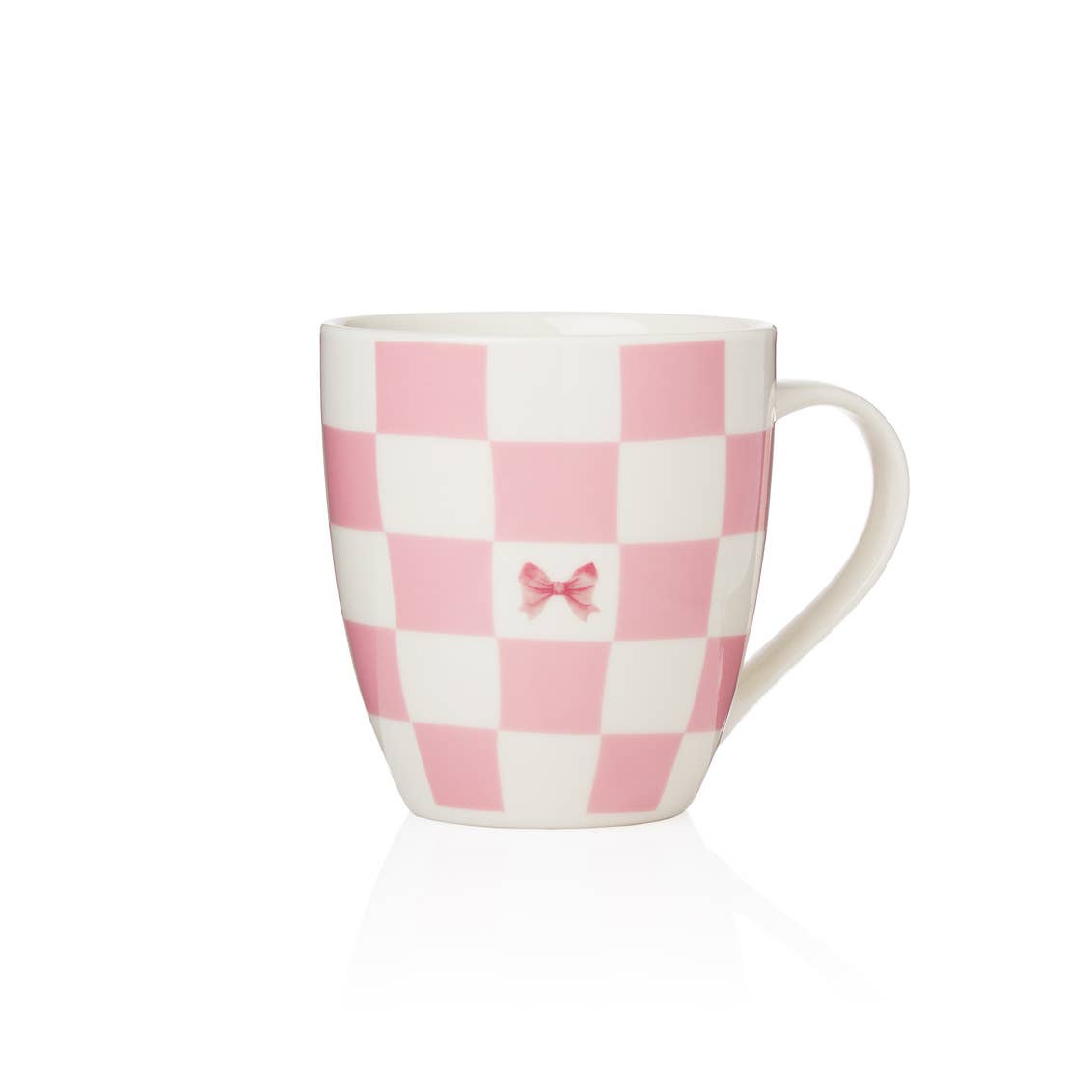 Coquette Bow Pink Checkered Coffee Mug - SPARROW