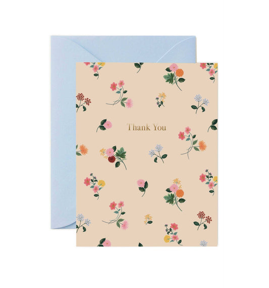 Ditsy Dahlia Thank You Card - SPARROW