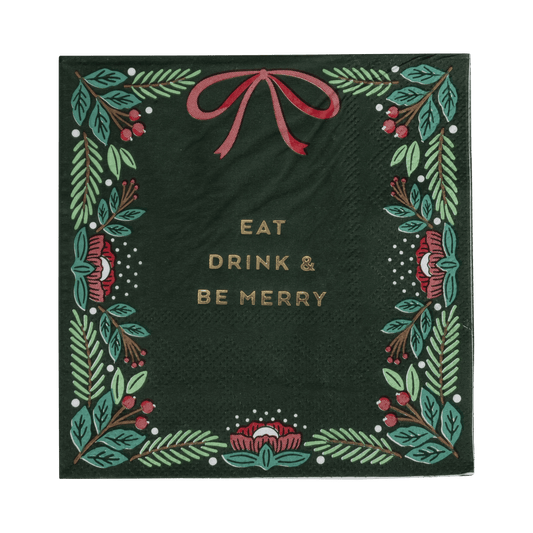 Eat Drink & Be Merry Cocktail Napkins - SPARROW