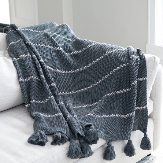 Elin 50x60" Recycled Cotton Decorative Throw Blanket: Charcoal - SPARROW