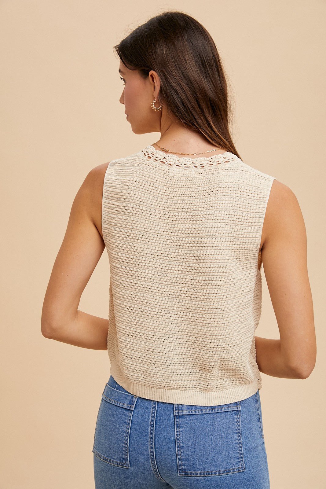 Elsie Sweater Vest - Oatmeal - SPARROW