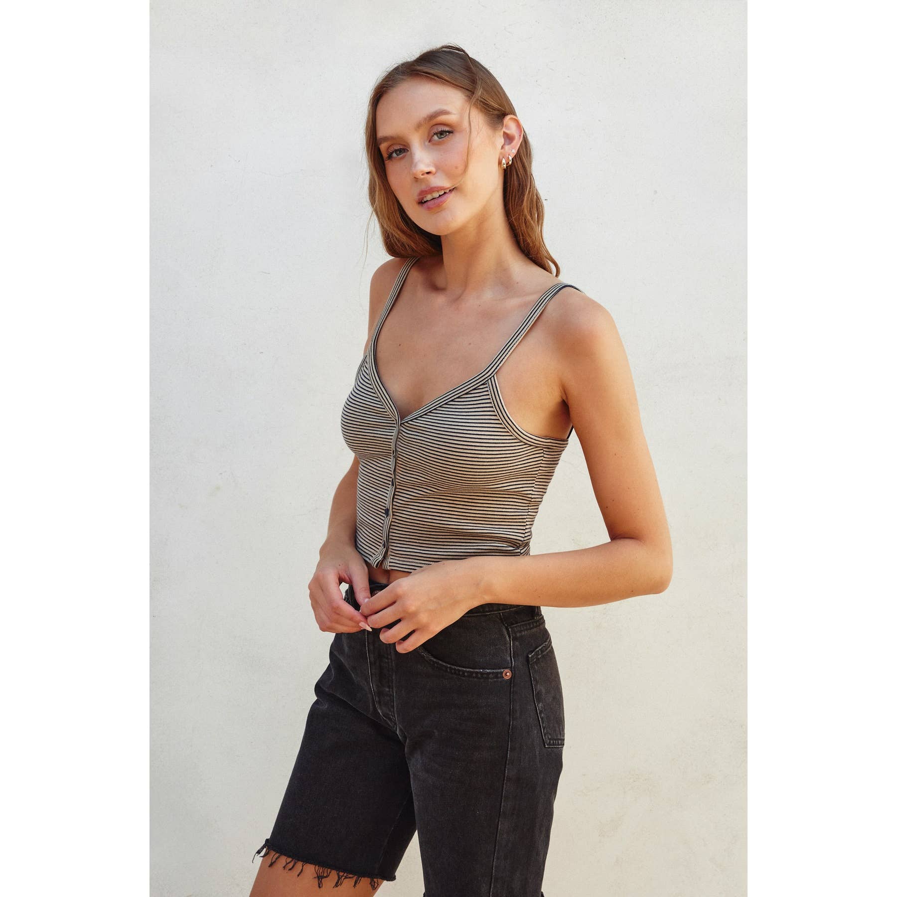 Everly Cami - Beige/Indigo - SPARROW
