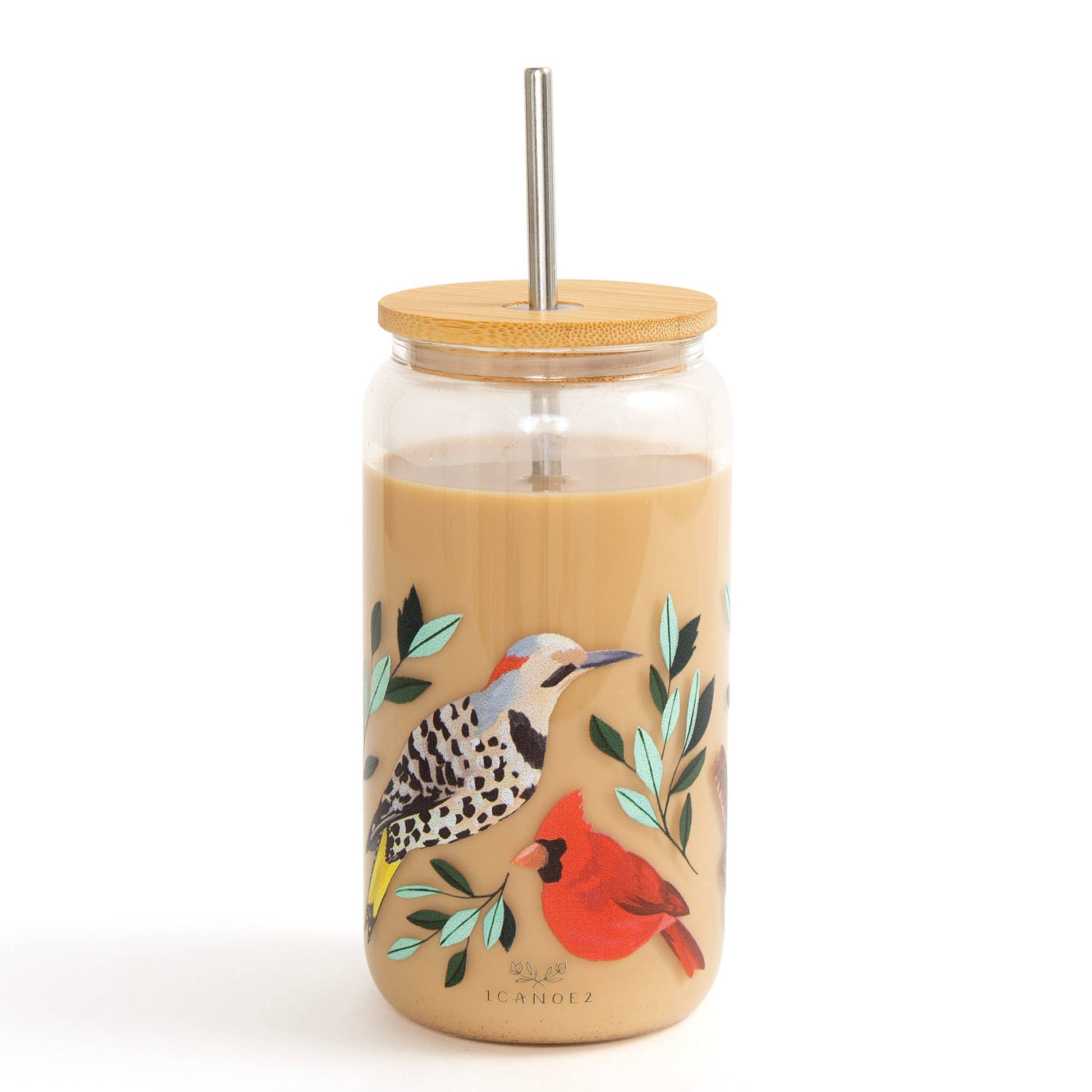 Feathered Friends Glass Can - SPARROW