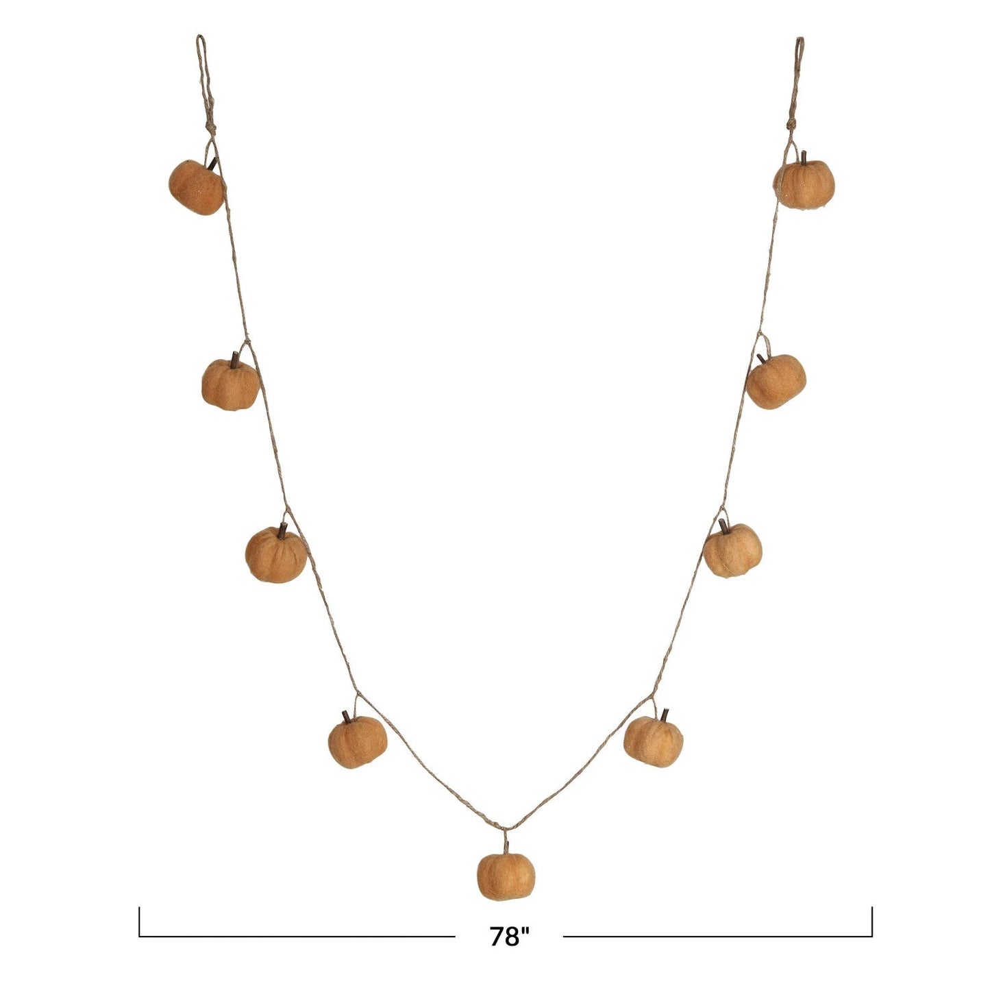 Felt Pumpkin Garland w/ Jute Cord - SPARROW