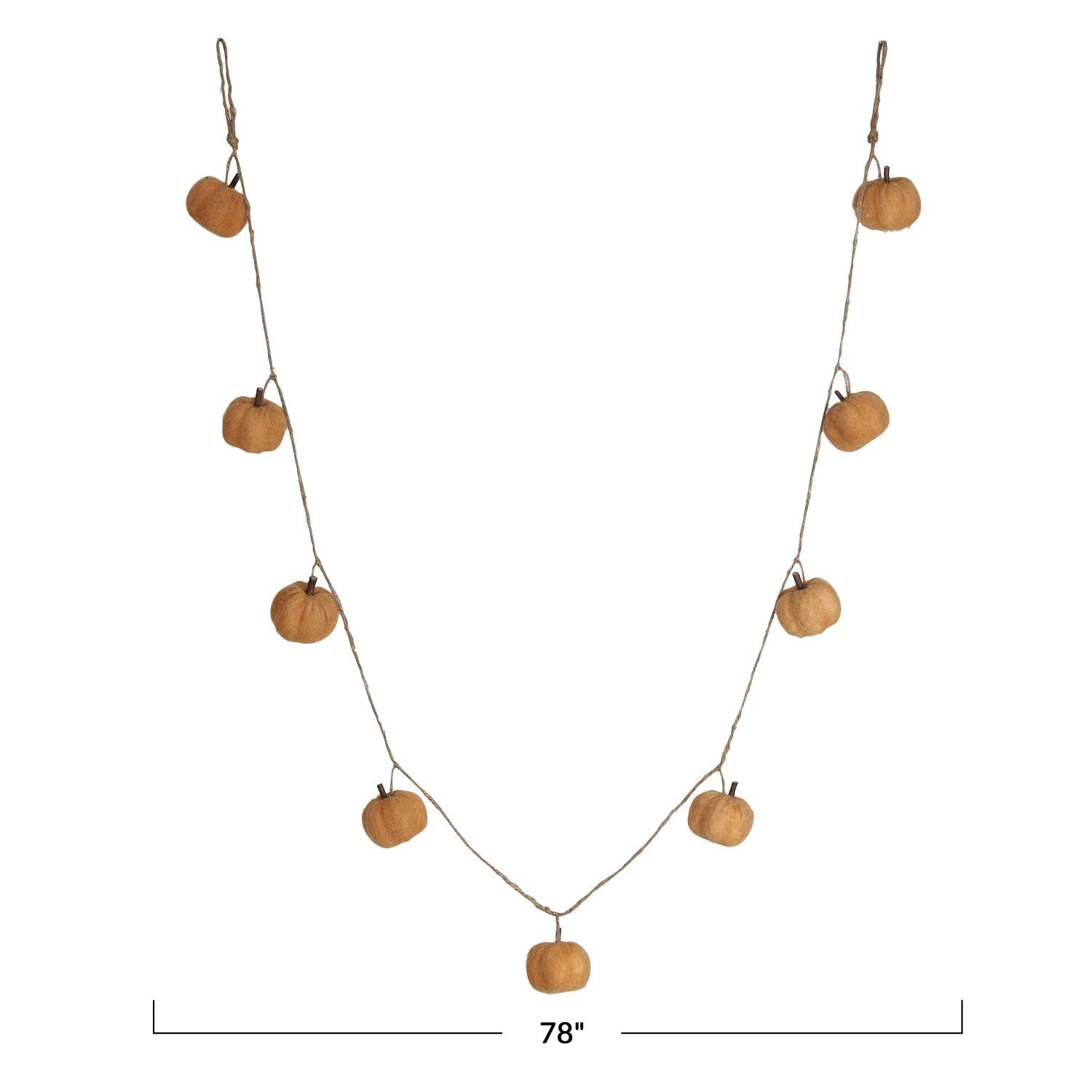 Felt Pumpkin Garland w/ Jute Cord - SPARROW