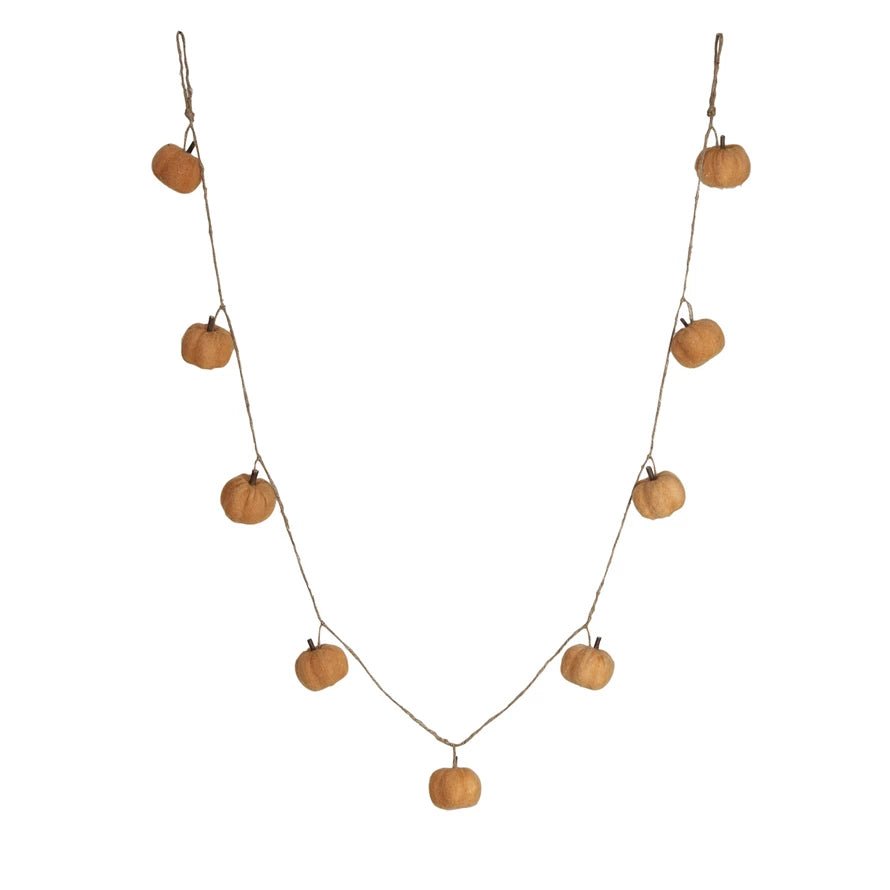 Felt Pumpkin Garland w/ Jute Cord - SPARROW