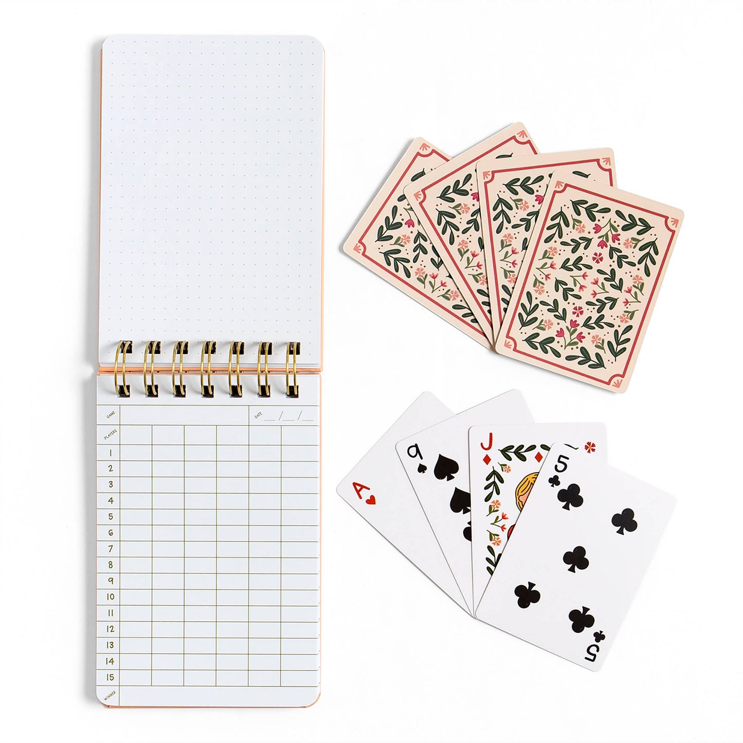 Floral Game Night Set of Playing Cards & Notebook - SPARROW