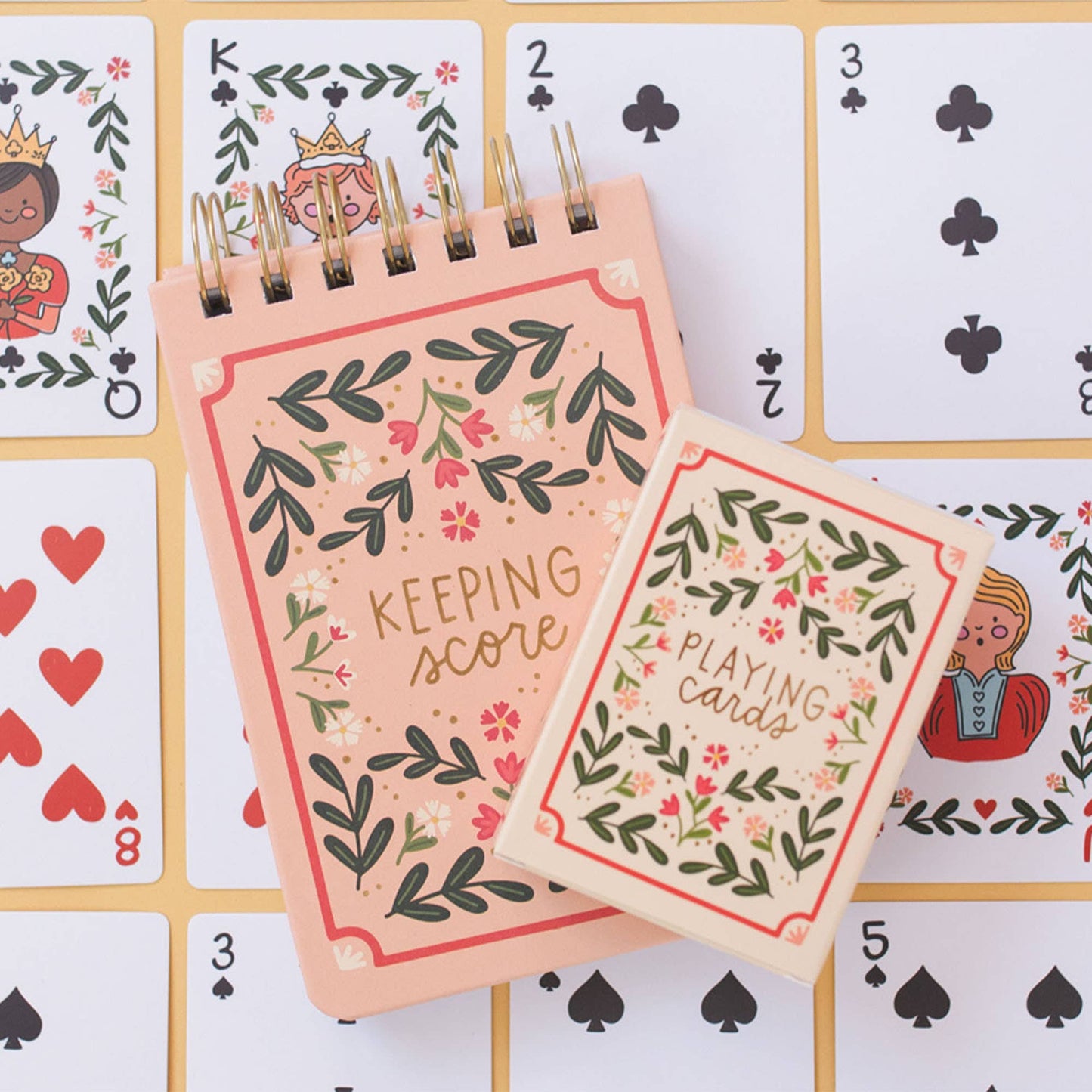 Floral Game Night Set of Playing Cards & Notebook - SPARROW