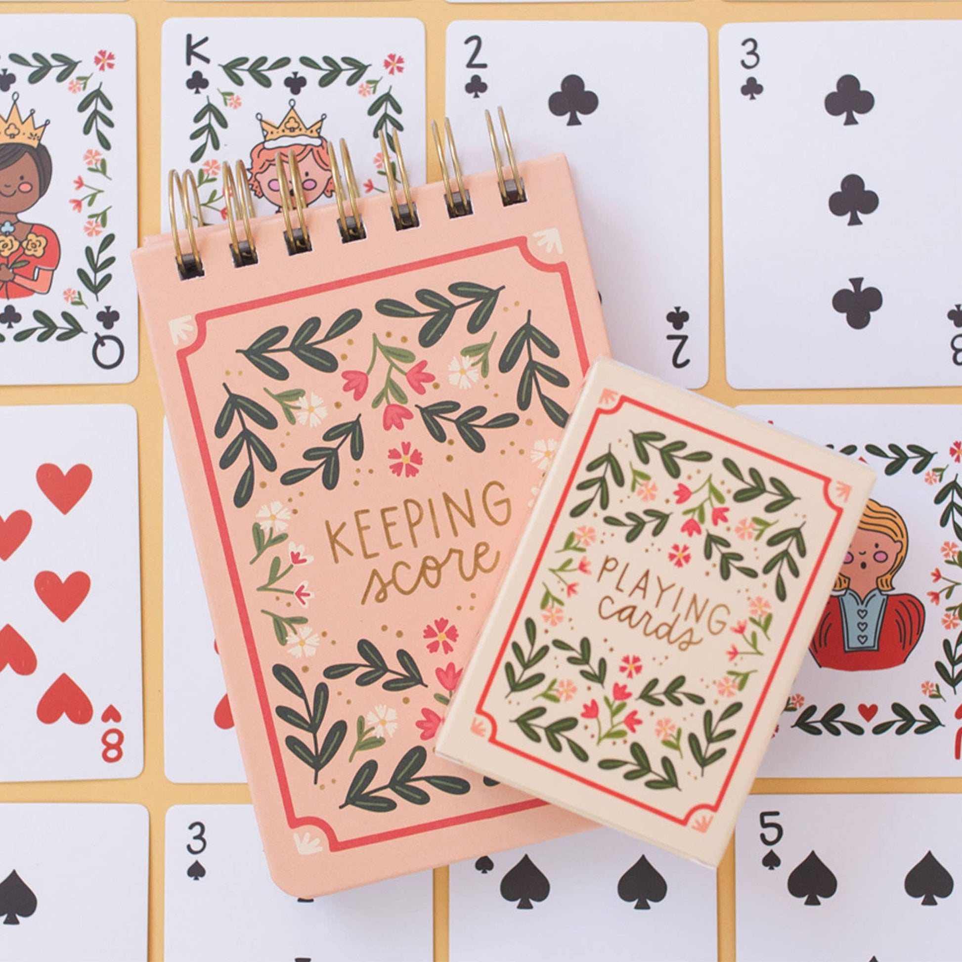 Floral Game Night Set of Playing Cards & Notebook - SPARROW