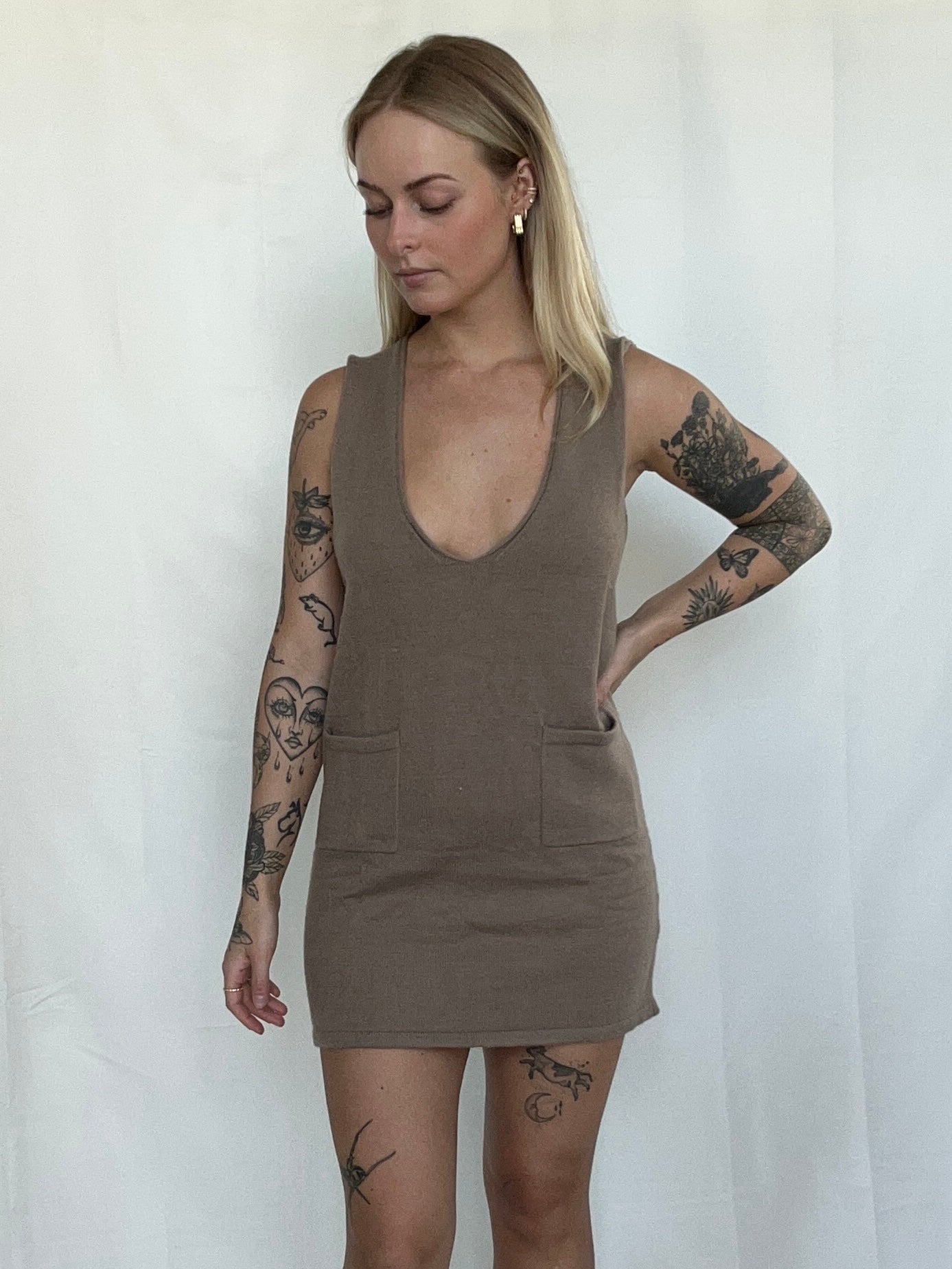 Florence Mini Dress - Mocha Brown - SPARROW