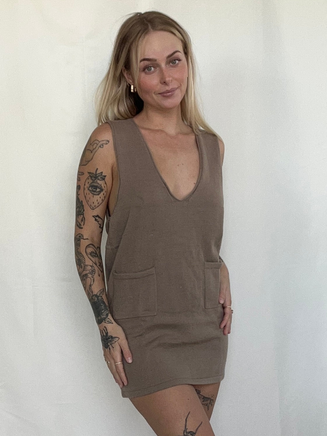 Florence Mini Dress - Mocha Brown - SPARROW