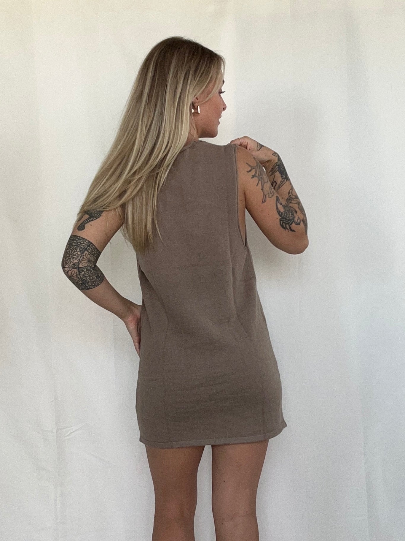 Florence Mini Dress - Mocha Brown - SPARROW
