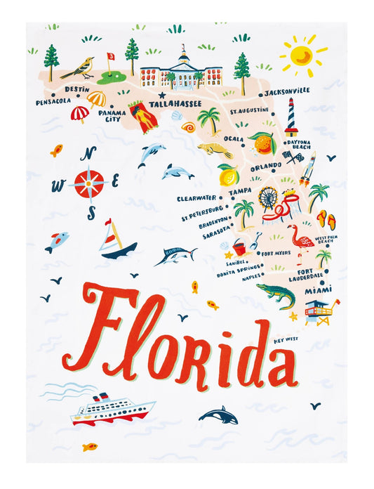 Florida Printed Kitchen Towel - Angela Staehling - SPARROW