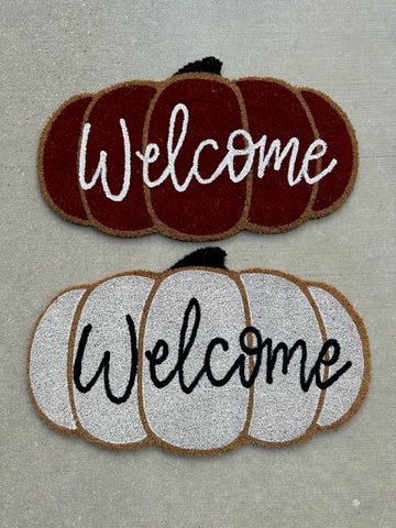 Forsyth Lettering Fall Doormats - Orange - SPARROW